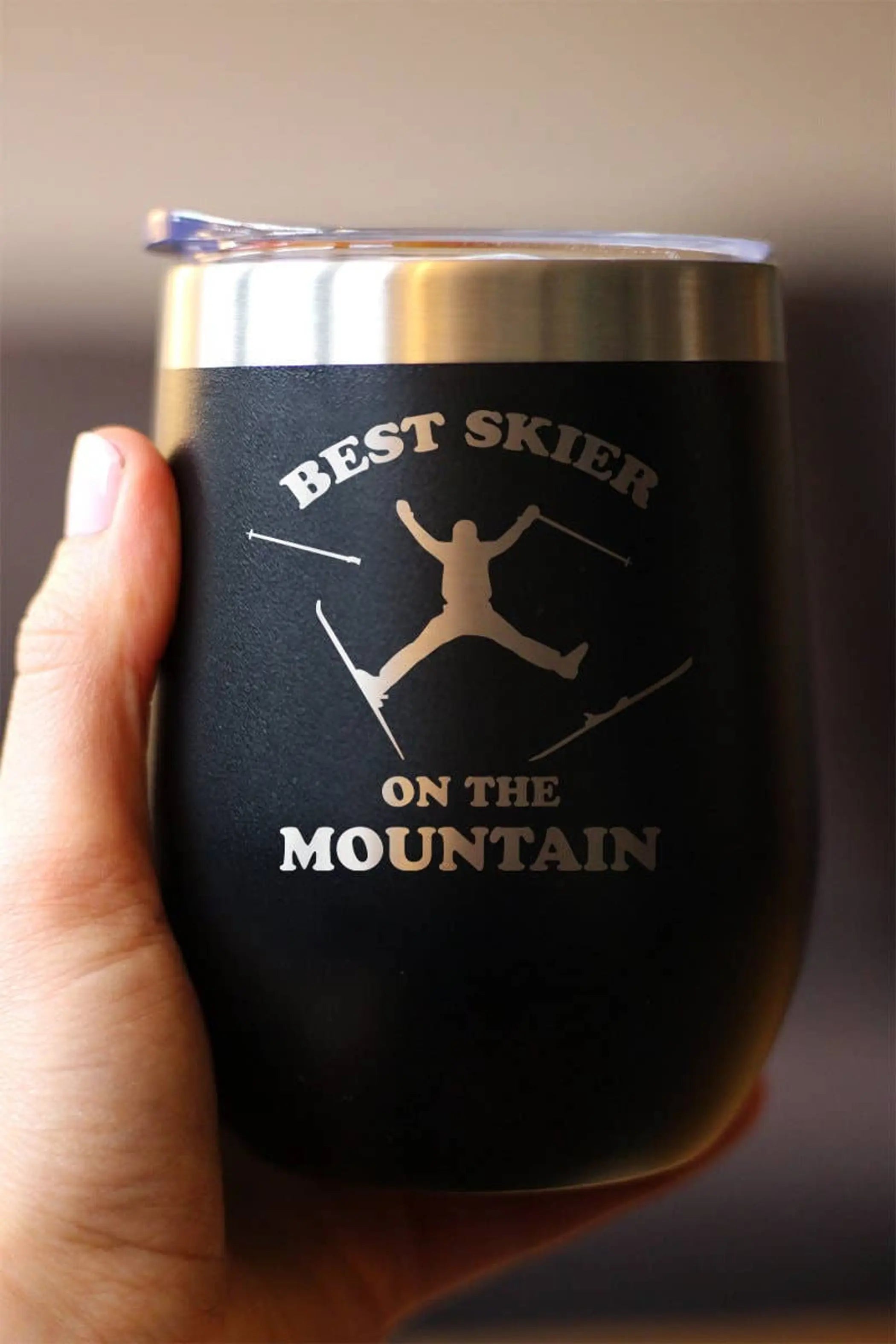 Best Skier Insulated Wine Tumbler - Skiing Gifts and Decor Bevvee