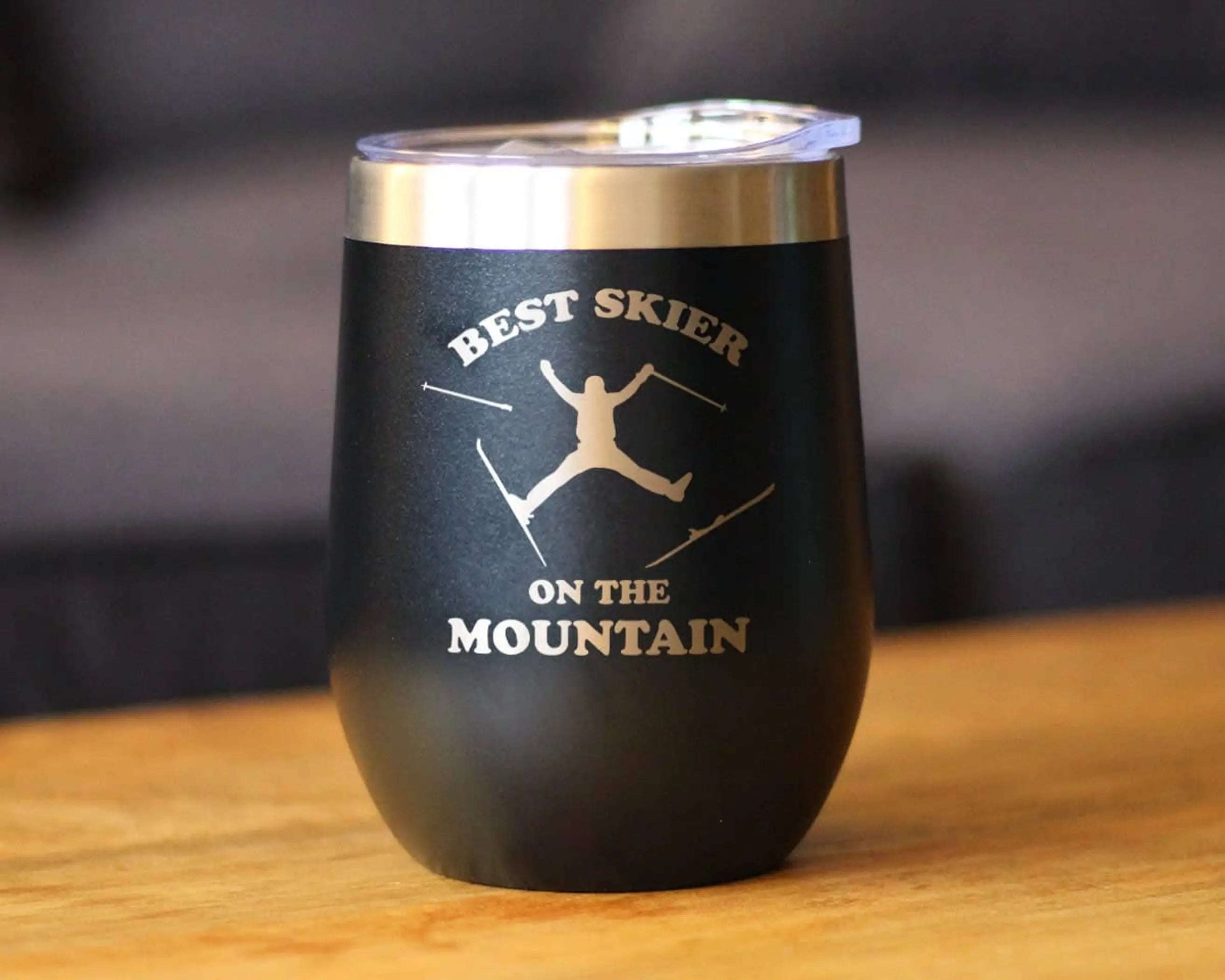 Best Skier Insulated Wine Tumbler - Skiing Gifts and Decor Bevvee