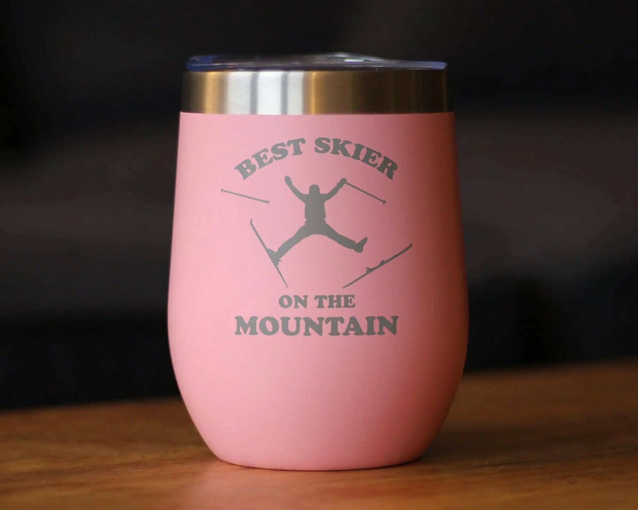 Best Skier Insulated Wine Tumbler - Skiing Gifts and Decor Bevvee