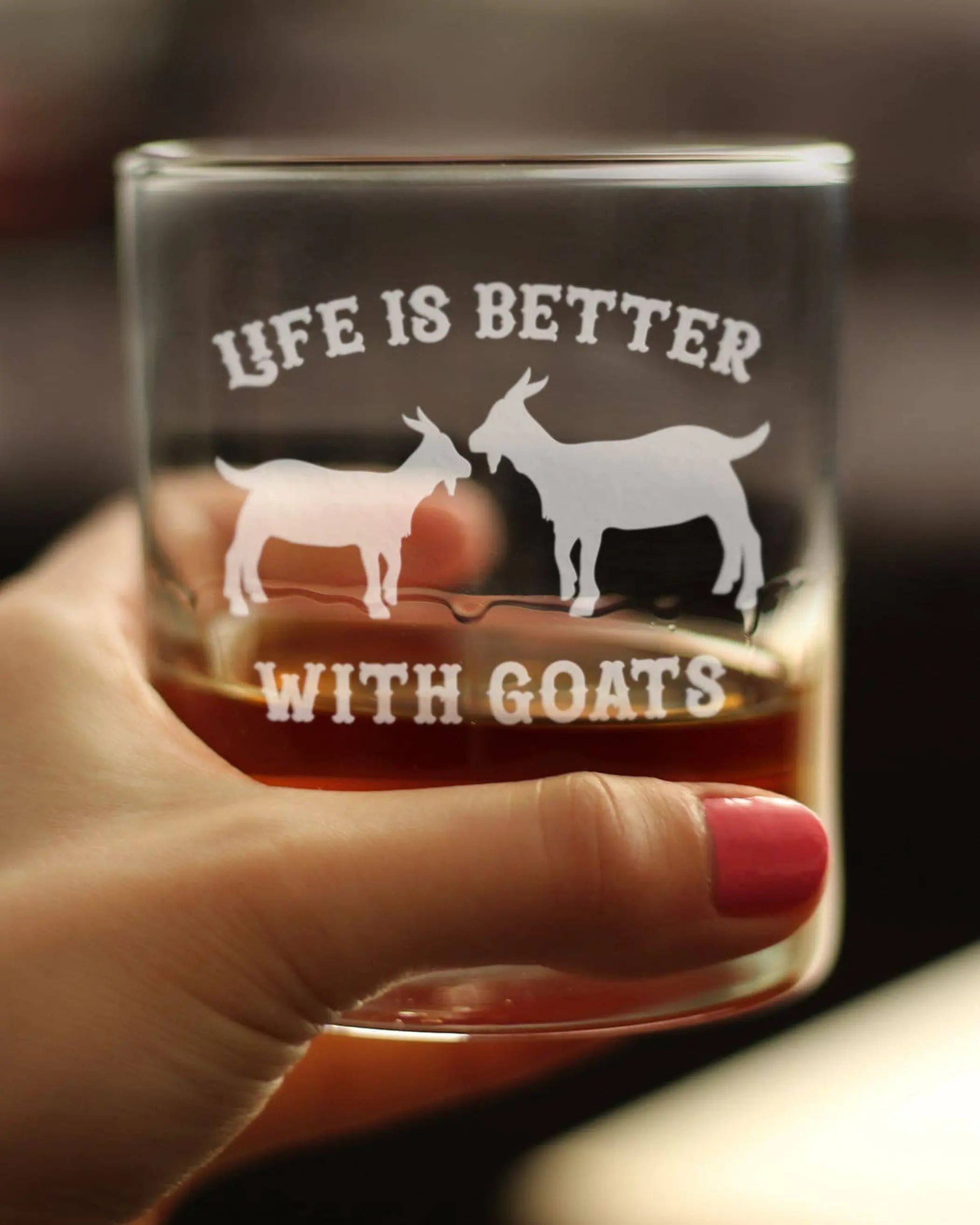 Better with Goats Whiskey Rocks Glass - Goats Gifts Bevvee