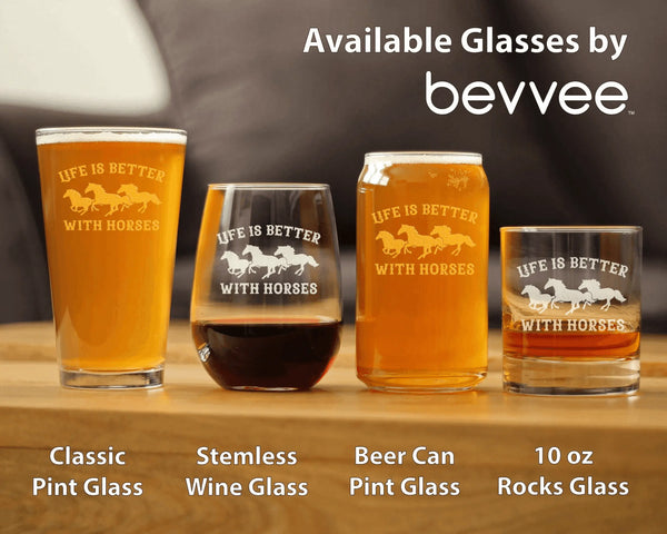 Better with Horses Whiskey Rocks Glass - Equestrian Gifts Bevvee