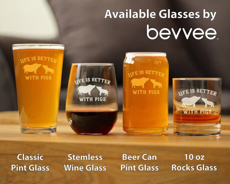 Better with Pigs Pint Glass for Beer - Pig Gifts and Decor Bevvee
