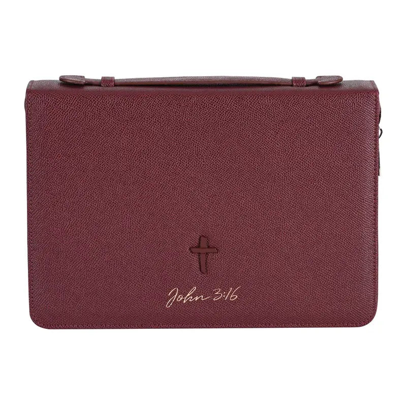 Bible Case Cross John 3:16 Burgundy XL Dicksons Inc