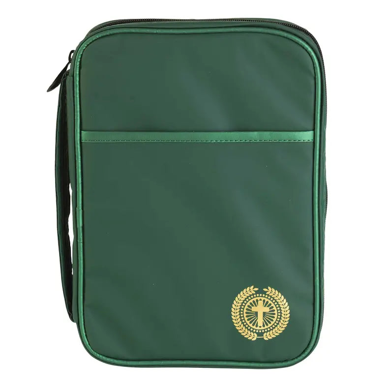 Bible Cover Green With Cross Dicksons Inc