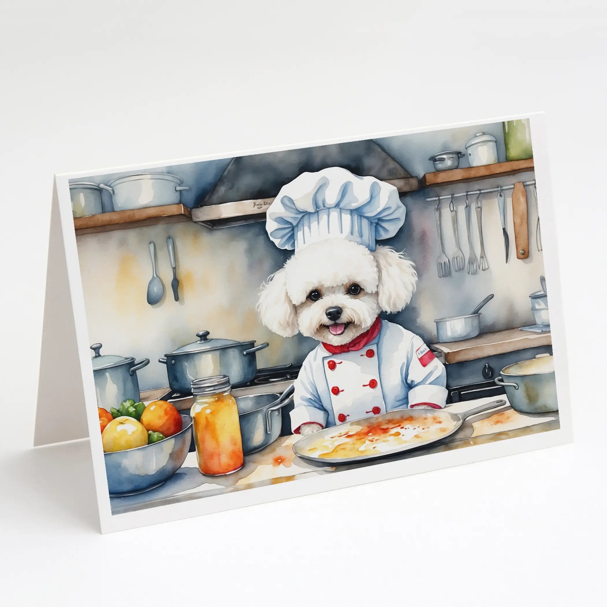 Bichon Frise The Chef Greeting Cards Pack of 8 Caroline's Treasures