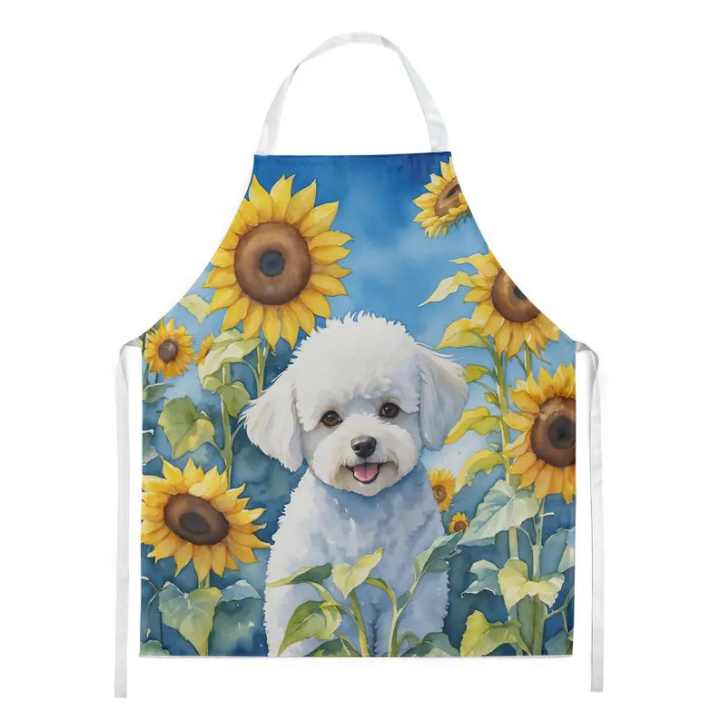 Bichon Frise in Sunflowers Apron Caroline's Treasures