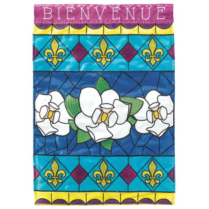 Bienvenue Magnolia Stainglass Flag Dicksons Inc