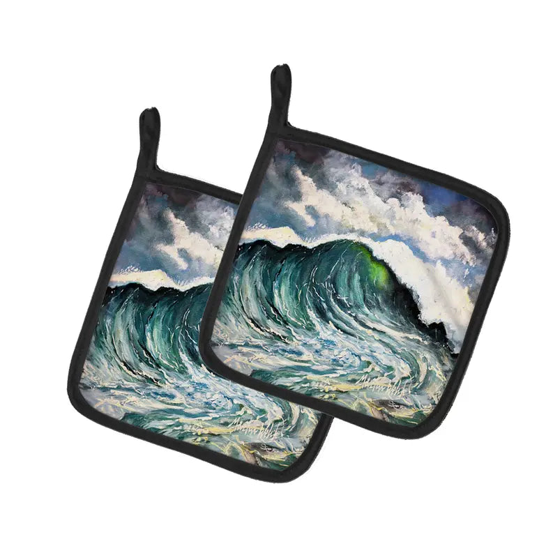 Big Blue Wave Pair of Pot Holders Caroline's Treasures