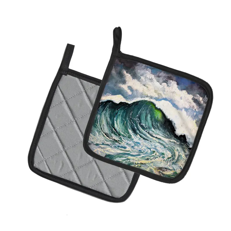 Big Blue Wave Pair of Pot Holders Caroline's Treasures