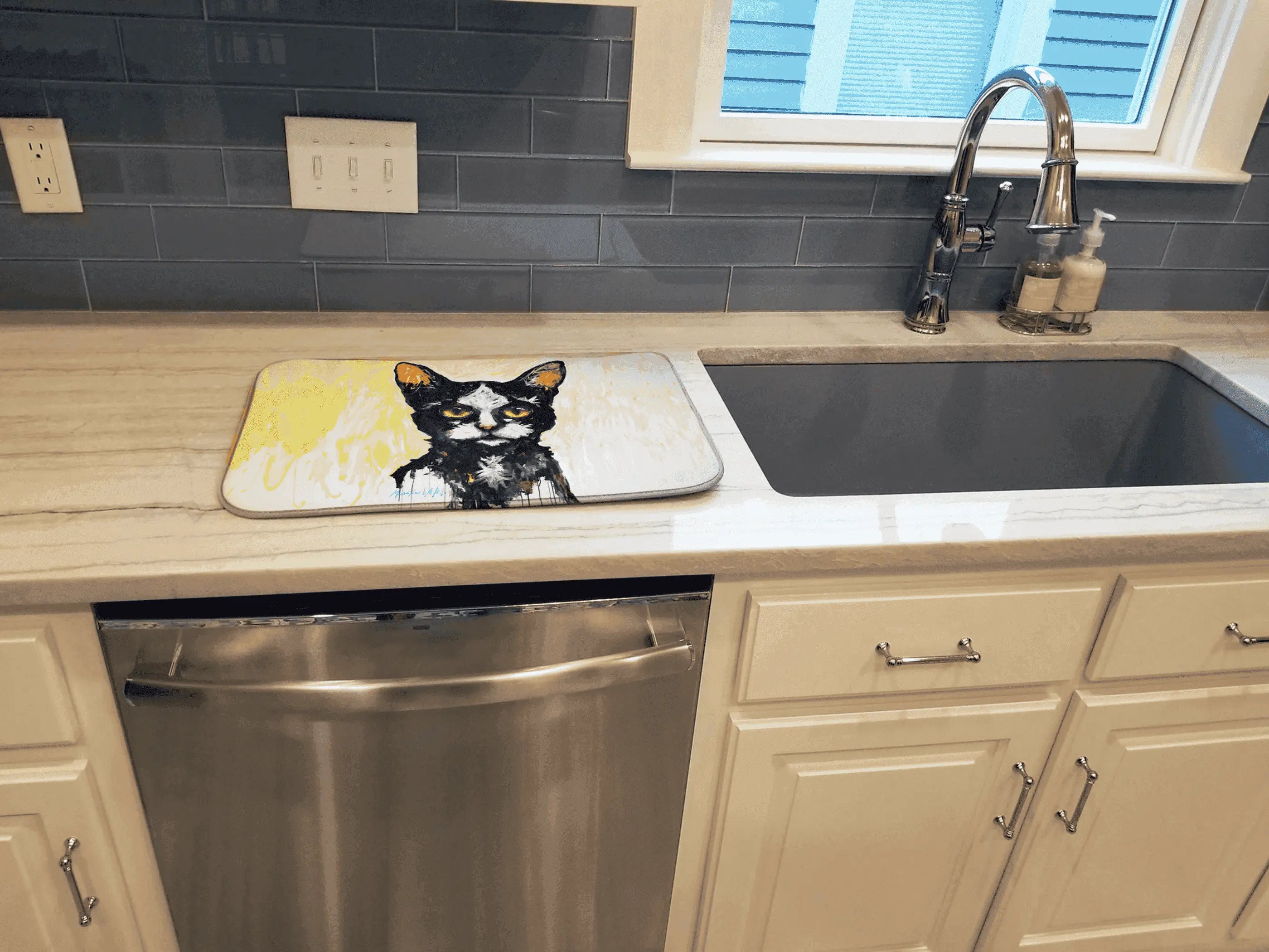 Big Kitty Cat Dish Drying Mat Caroline's Treasures
