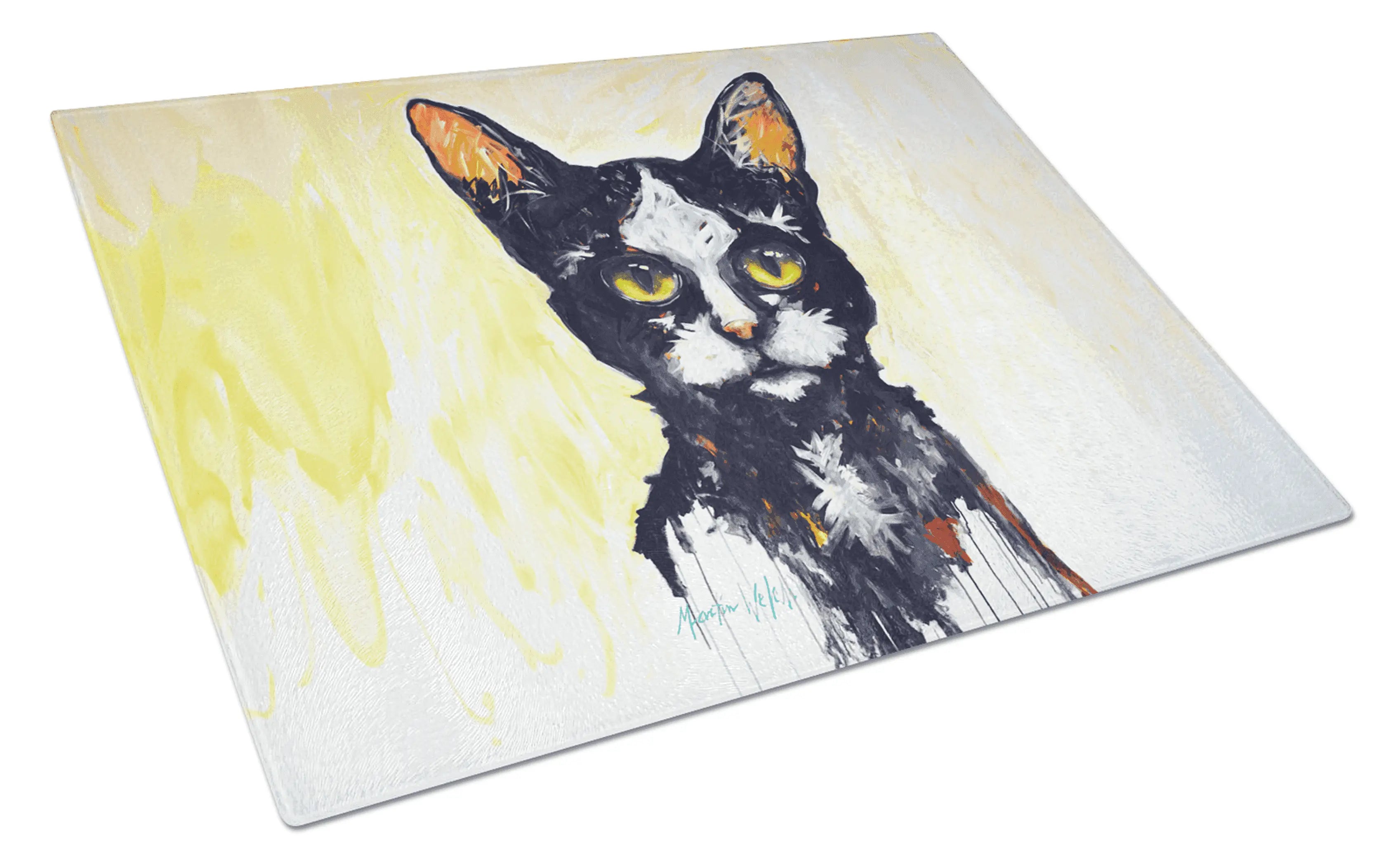 Big Kitty Cat Glass Cutting Board Caroline's Treasures