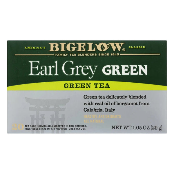 Bigelow Tea Green Tea - Earl Grey - Case Of 6 - 20 Bag Bigelow Tea