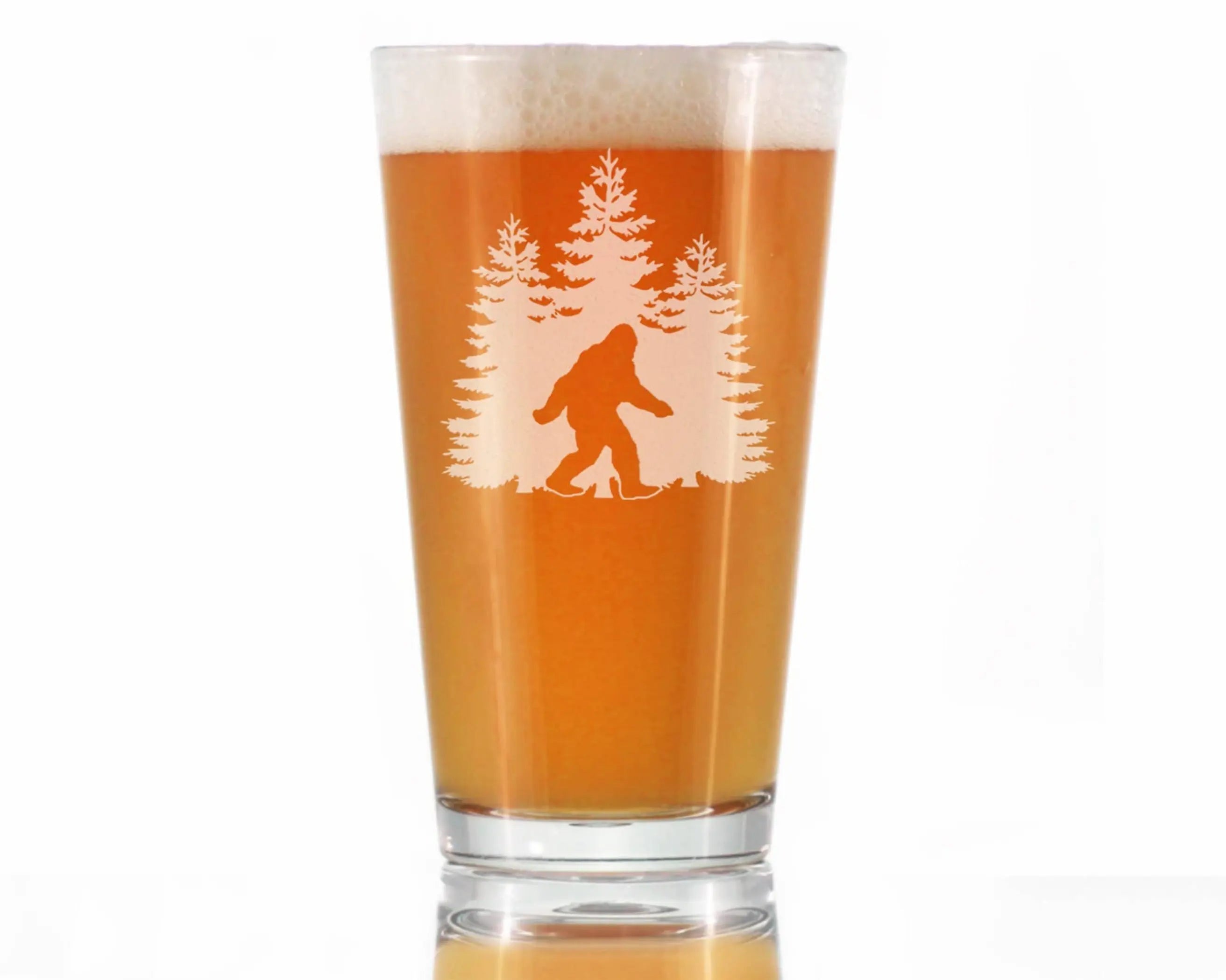 Bigfoot Pint Glass for Beer - Sasquatch Gifts and Decor Bevvee