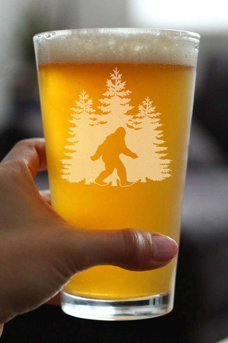 Bigfoot Pint Glass for Beer - Sasquatch Gifts and Decor Bevvee
