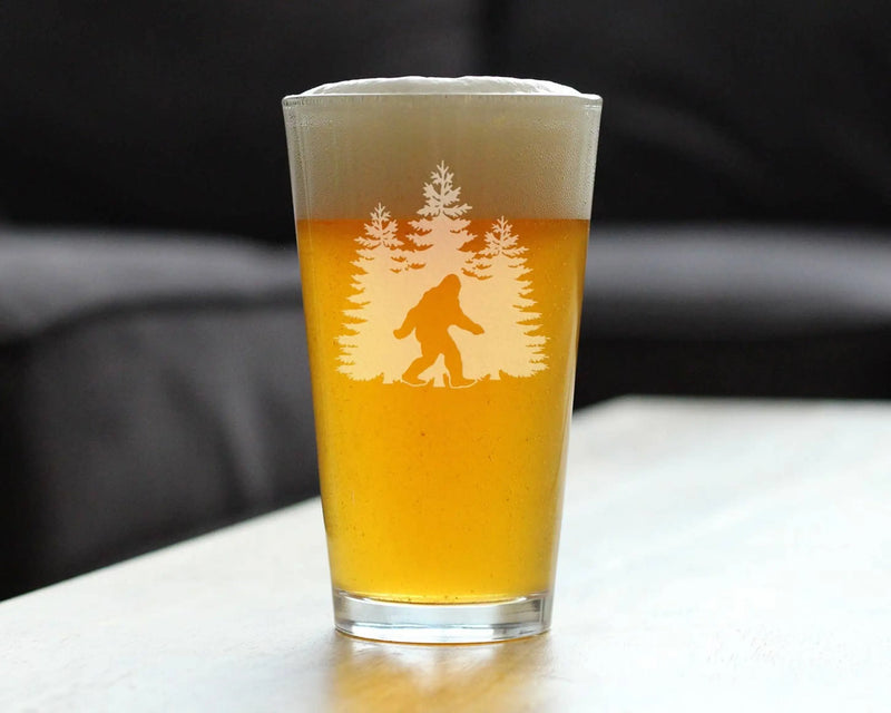 Bigfoot Pint Glass for Beer - Sasquatch Gifts and Decor Bevvee