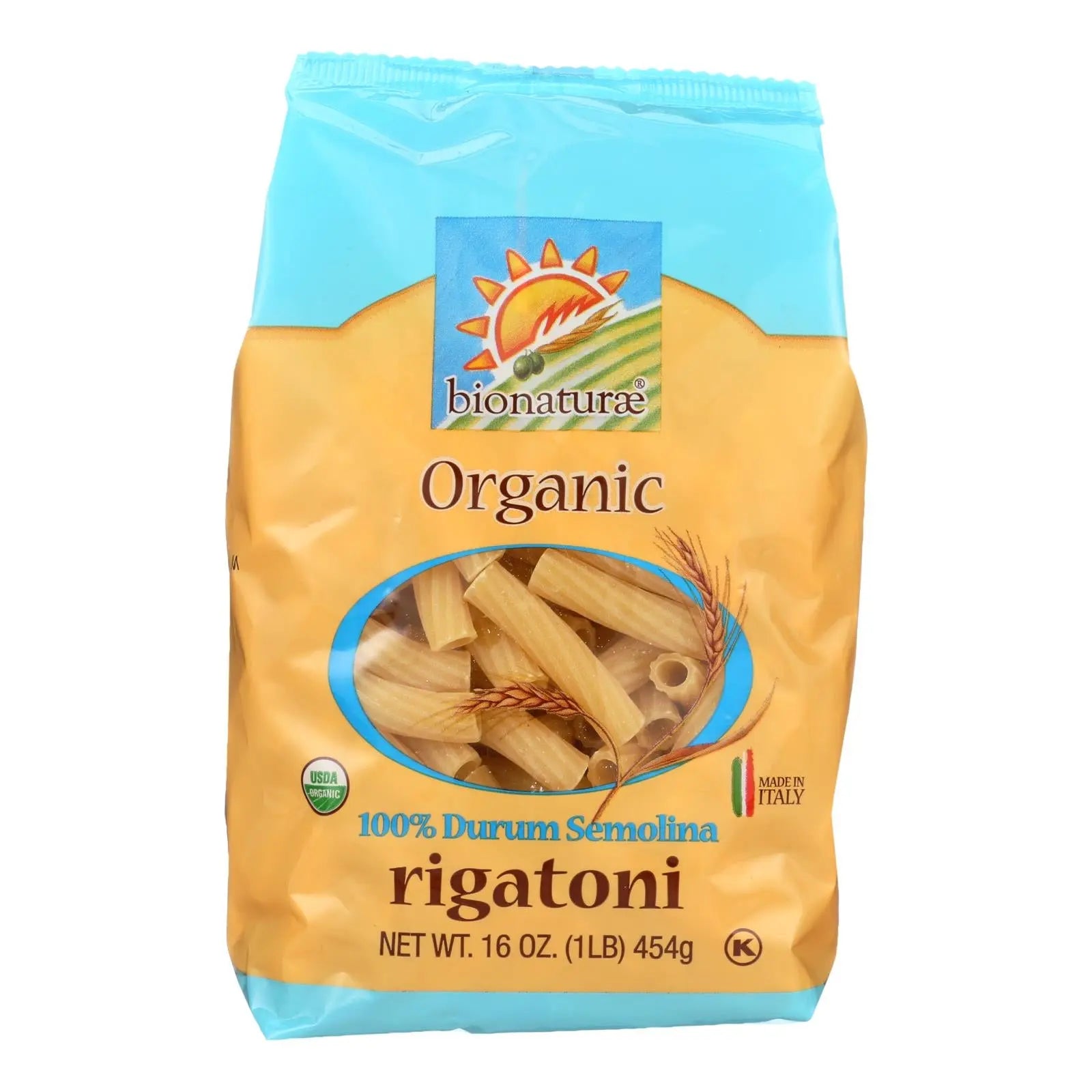 Bionaturae Pasta - Organic Durum Semolina Rigatoni - Case Of 12 - 16 Oz. Bionaturae