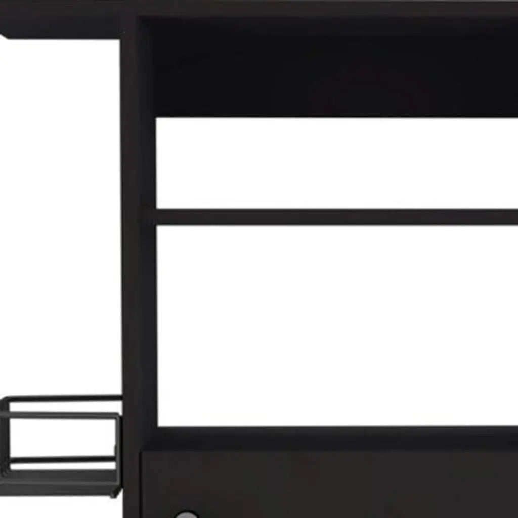 Black 24" Rolling Kitchen Cart With Storage Homeroots Kitchen & Dining