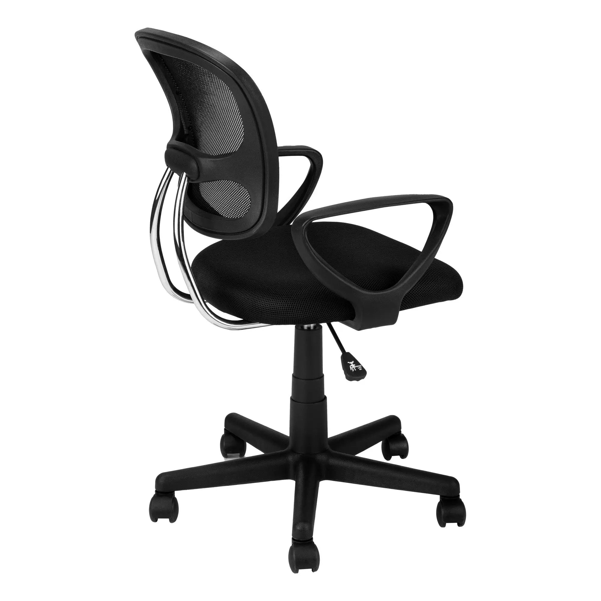 Black Adjustable Height Swivel Rolling Office Chair Homeroots Office
