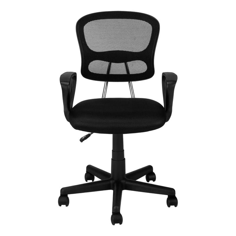 Black Adjustable Height Swivel Rolling Office Chair Homeroots Office