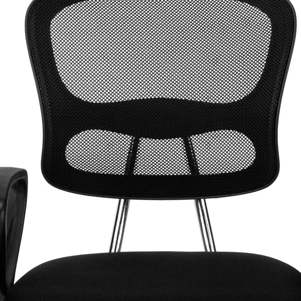Black Adjustable Height Swivel Rolling Office Chair Homeroots Office