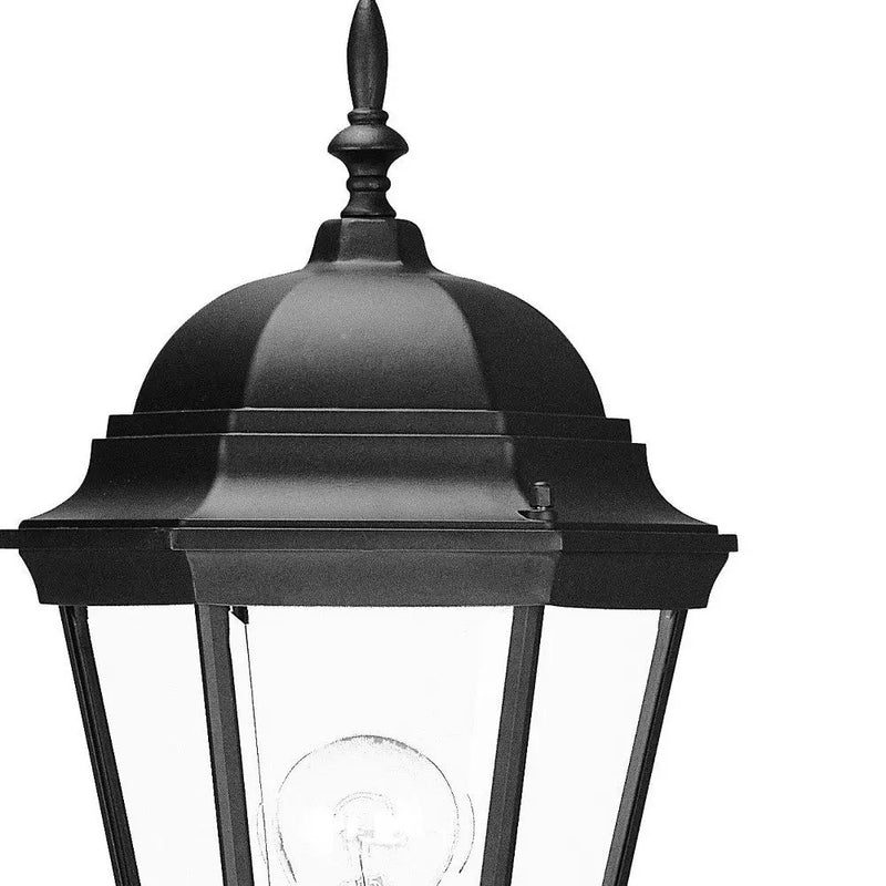 Black And Clear Beveled Dimmable Outdoor Hanging Light With Black And Clear Shades Homeroots Outdoor