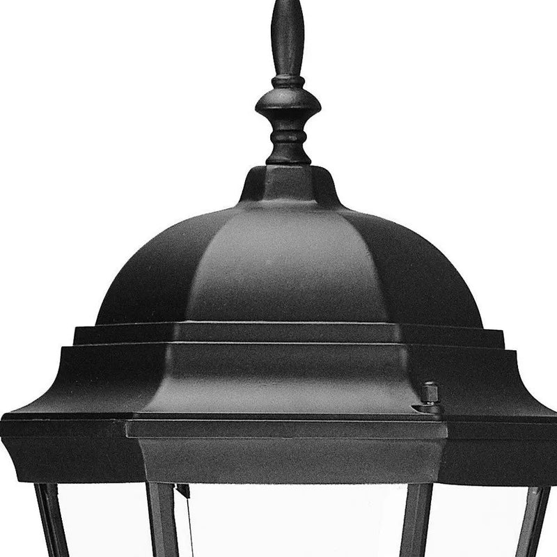 Black And Clear Beveled Dimmable Outdoor Hanging Light With Black And Clear Shades Homeroots Outdoor
