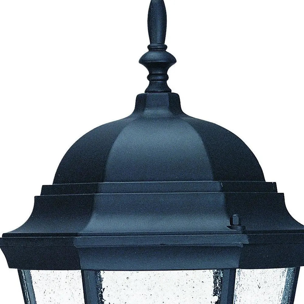 Black And Clear Seeded Dimmable Outdoor Hanging Light With Black And Clear Shades Homeroots Outdoor