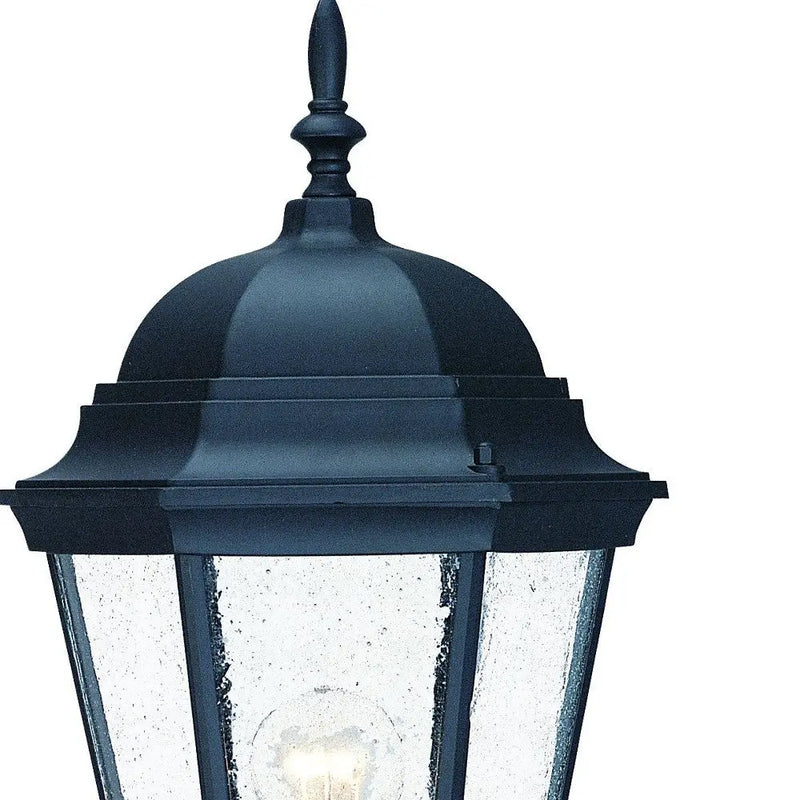 Black And Clear Seeded Dimmable Outdoor Hanging Light With Black And Clear Shades Homeroots Outdoor