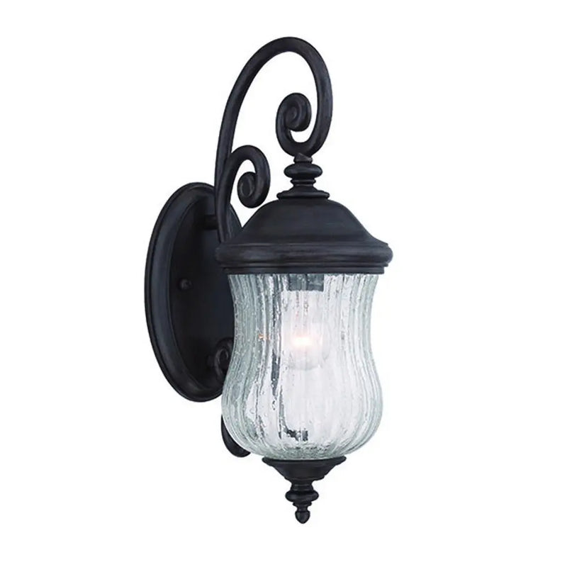 Black And Clear Seeded Dimmable Outdoor Hanging Light With Black And Clear Shades Homeroots Outdoor