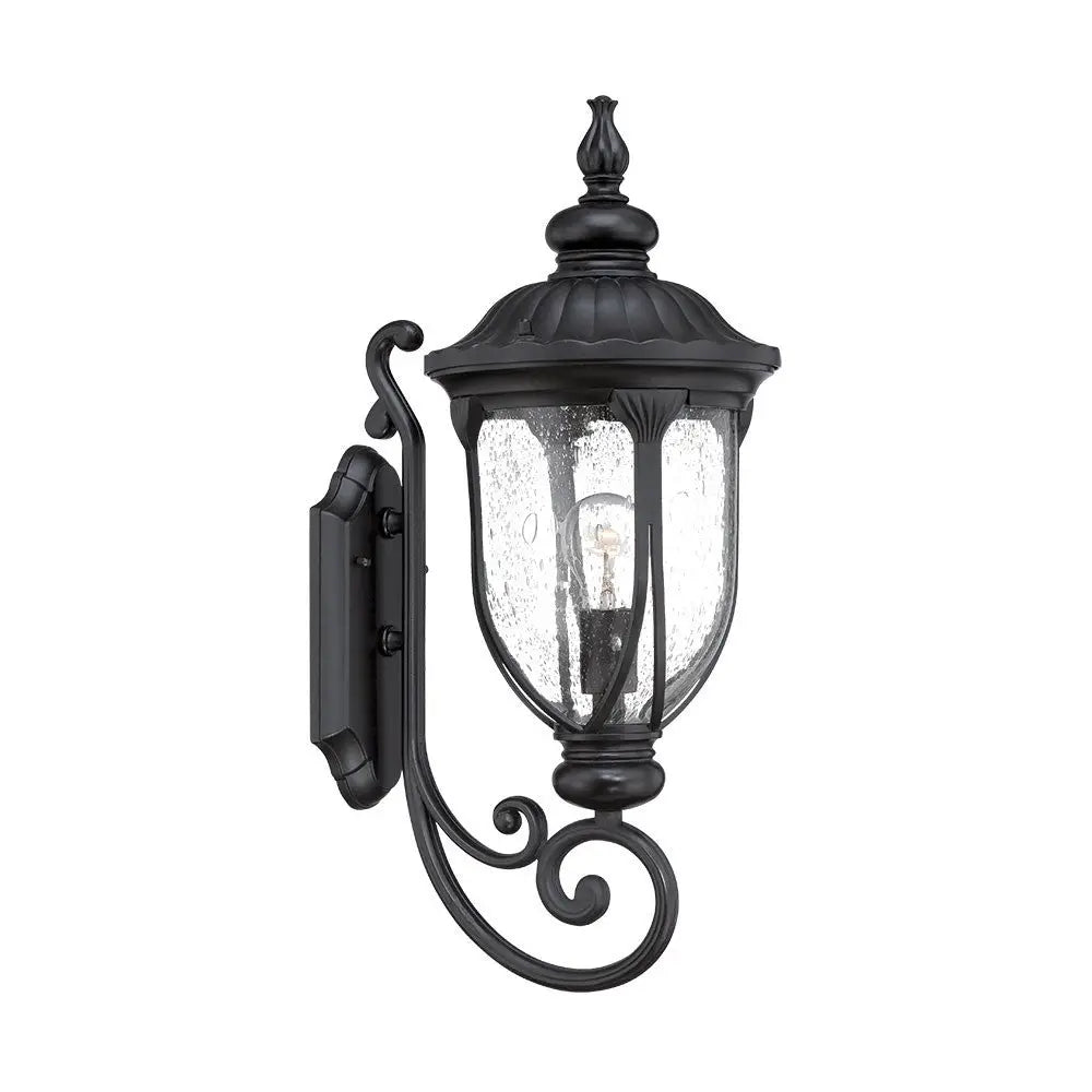 Black And Clear Seeded Dimmable Outdoor Hanging Light With Black And Clear Shades Homeroots Outdoor
