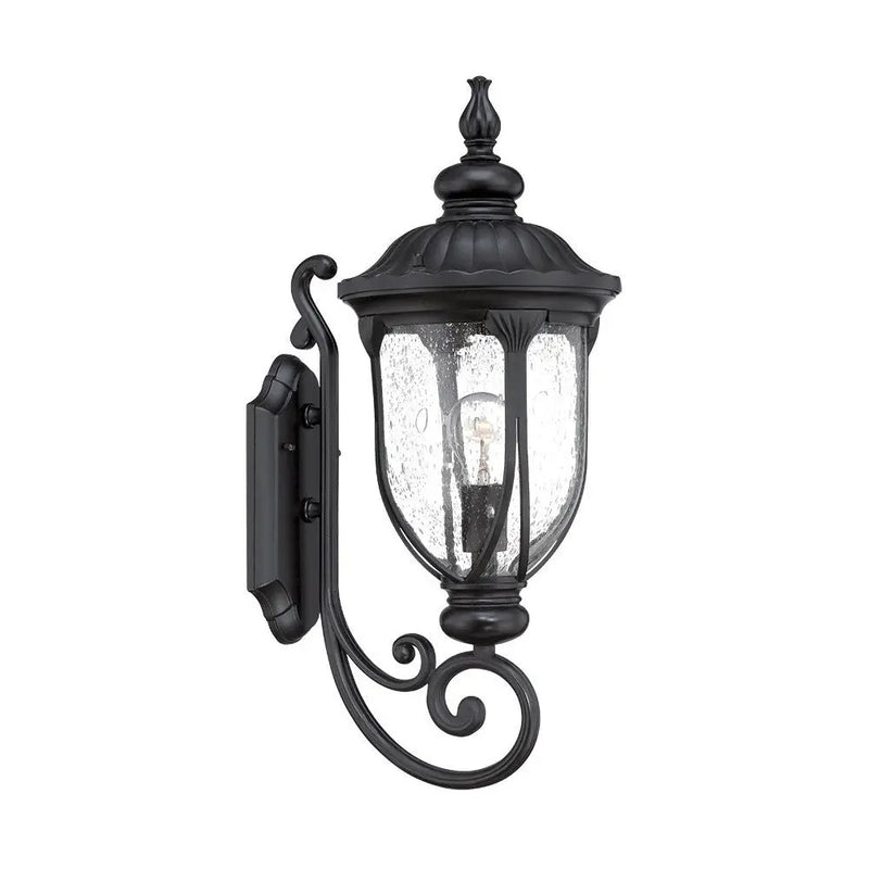 Black And Clear Seeded Dimmable Outdoor Hanging Light With Black And Clear Shades Homeroots Outdoor