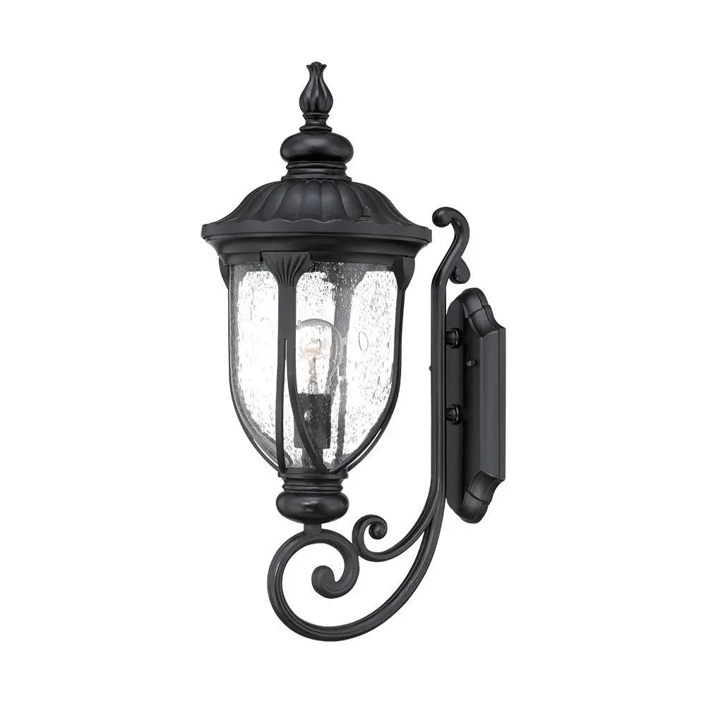 Black And Clear Seeded Dimmable Outdoor Hanging Light With Black And Clear Shades Homeroots Outdoor