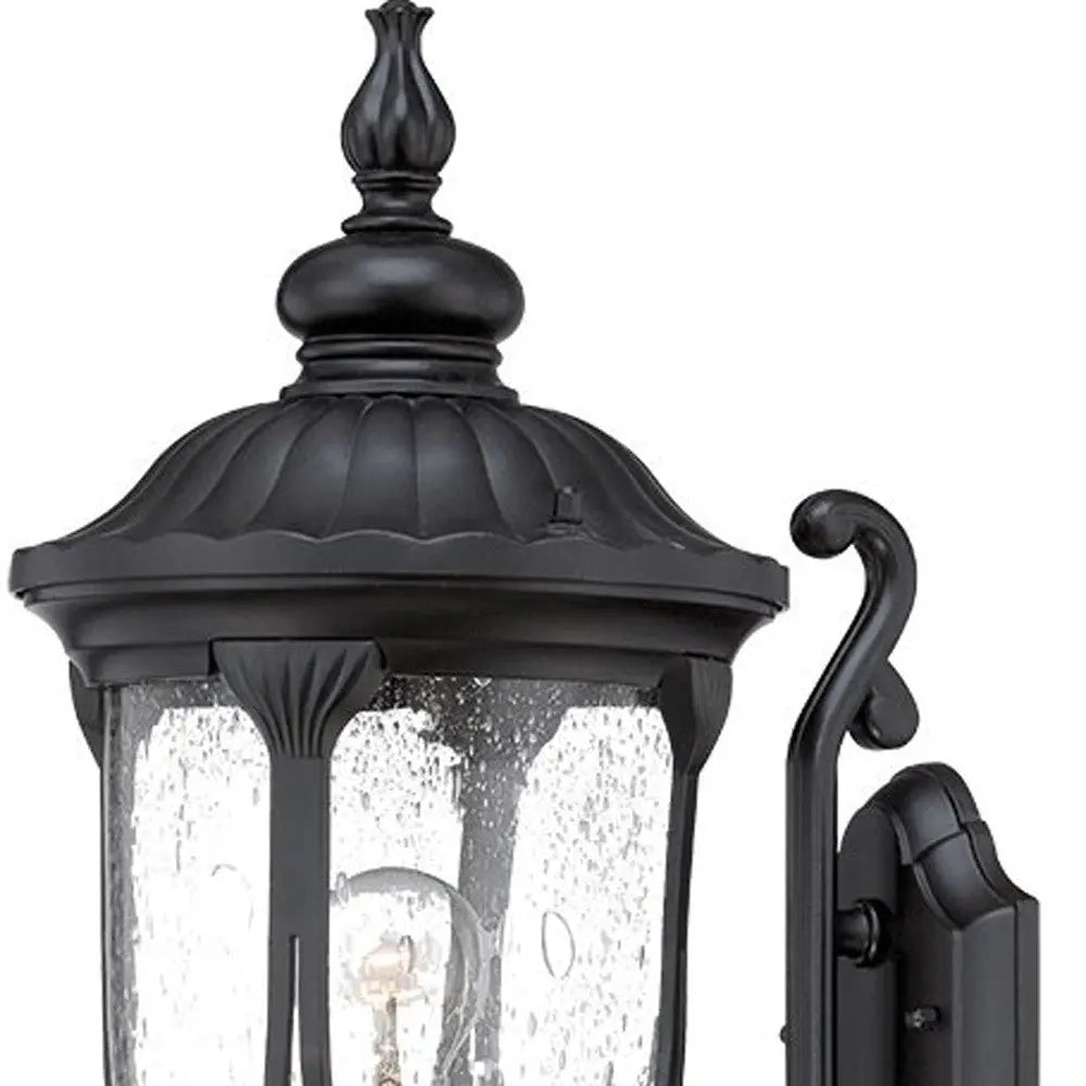 Black And Clear Seeded Dimmable Outdoor Hanging Light With Black And Clear Shades Homeroots Outdoor