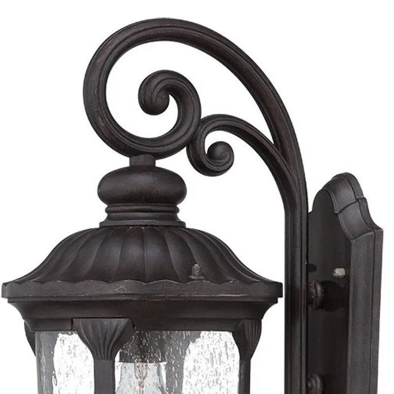 Black And Clear Seeded Dimmable Outdoor Hanging Light With Black And Clear Shades Homeroots Outdoor