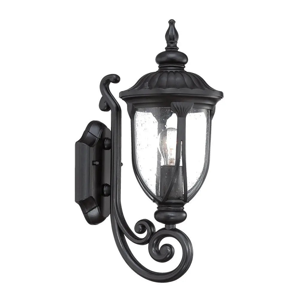 Black And Clear Seeded Dimmable Outdoor Hanging Light With Black And Clear Shades Homeroots Outdoor