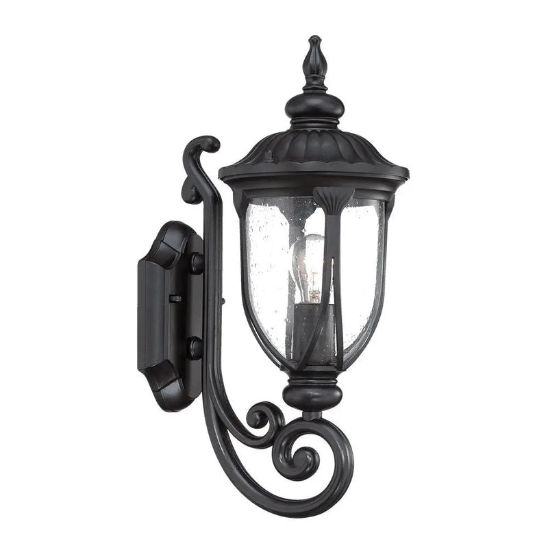 Black And Clear Seeded Dimmable Outdoor Hanging Light With Black And Clear Shades Homeroots Outdoor