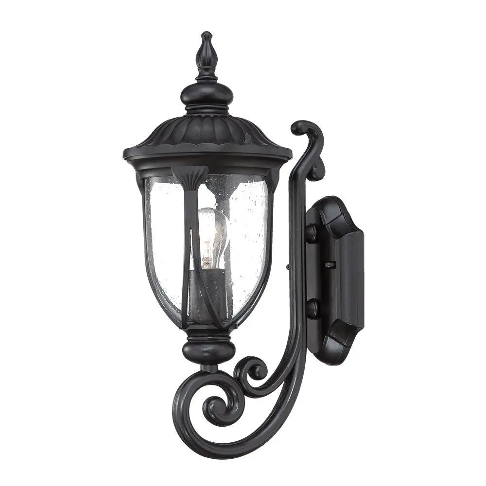 Black And Clear Seeded Dimmable Outdoor Hanging Light With Black And Clear Shades Homeroots Outdoor