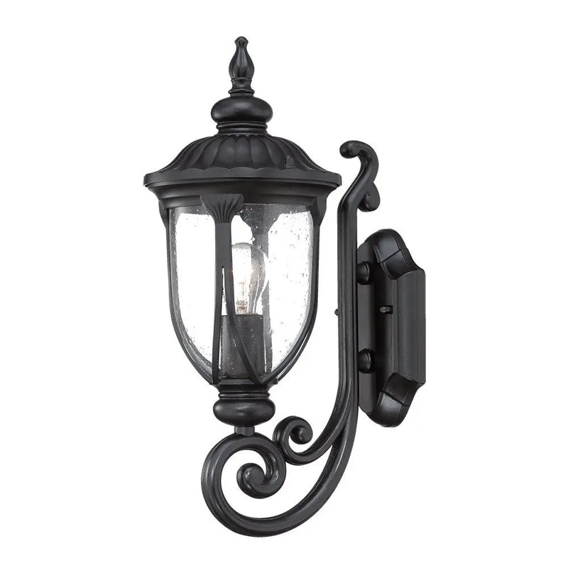 Black And Clear Seeded Dimmable Outdoor Hanging Light With Black And Clear Shades Homeroots Outdoor