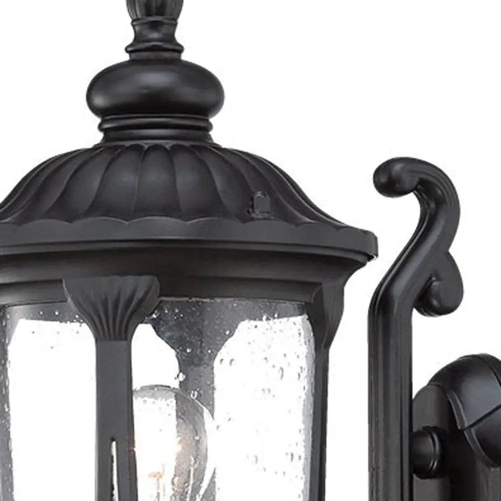 Black And Clear Seeded Dimmable Outdoor Hanging Light With Black And Clear Shades Homeroots Outdoor