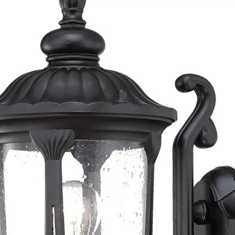 Black And Clear Seeded Dimmable Outdoor Hanging Light With Black And Clear Shades Homeroots Outdoor