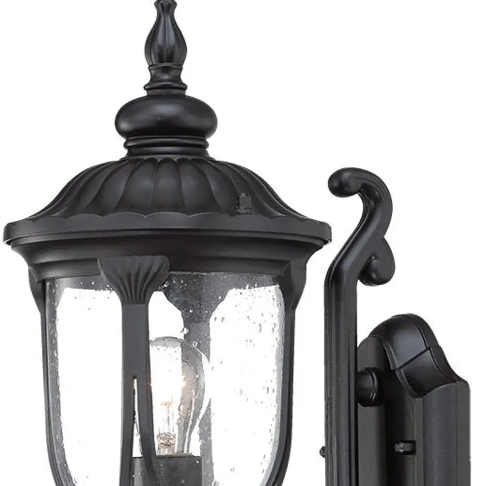 Black And Clear Seeded Dimmable Outdoor Hanging Light With Black And Clear Shades Homeroots Outdoor