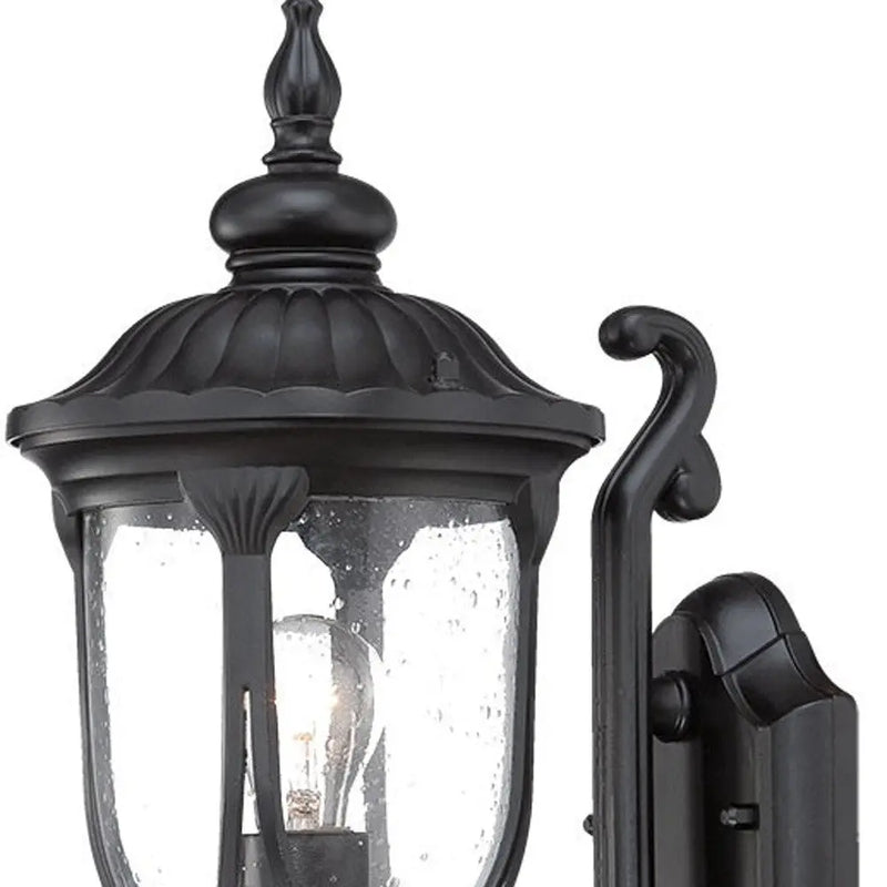 Black And Clear Seeded Dimmable Outdoor Hanging Light With Black And Clear Shades Homeroots Outdoor