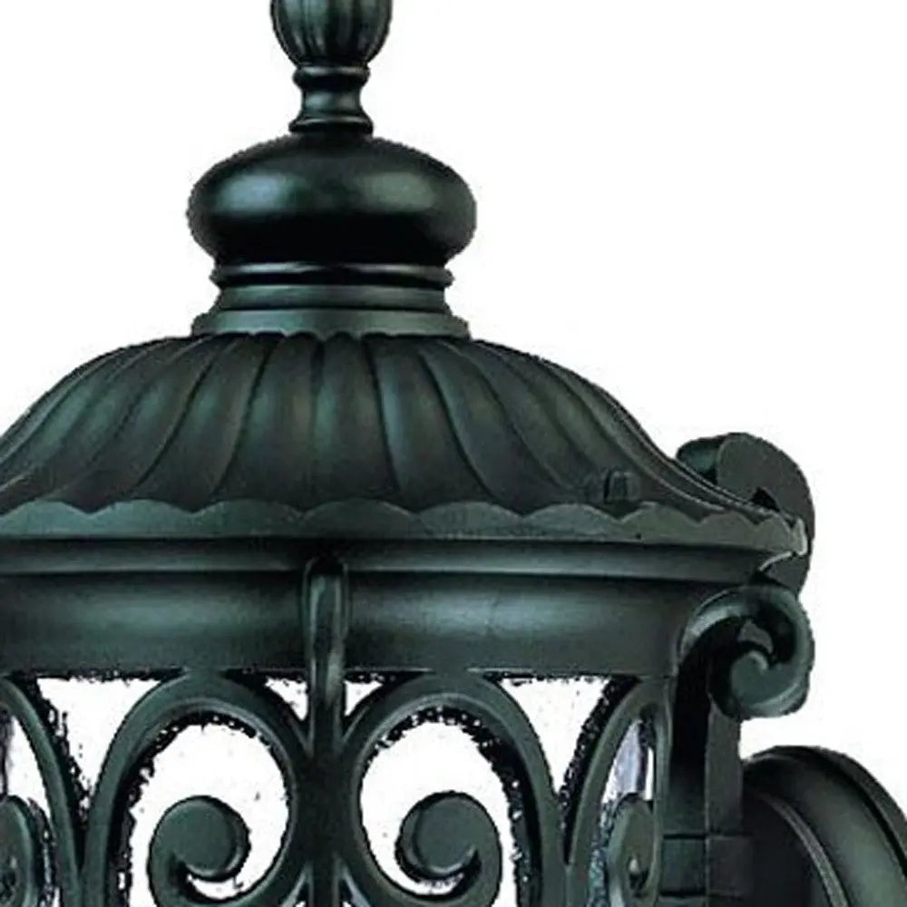 Black And Clear Seeded Dimmable Outdoor Hanging Light With Black And Clear Shades Homeroots Outdoor
