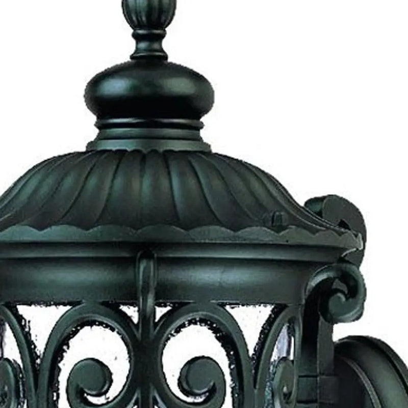 Black And Clear Seeded Dimmable Outdoor Hanging Light With Black And Clear Shades Homeroots Outdoor