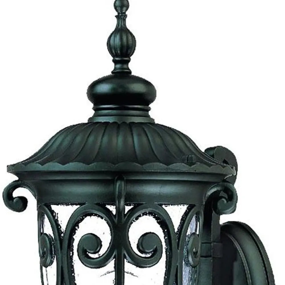 Black And Clear Seeded Dimmable Outdoor Hanging Light With Black And Clear Shades Homeroots Outdoor