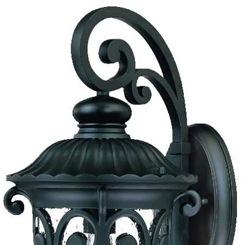 Black And Clear Seeded Dimmable Outdoor Hanging Light With Black And Clear Shades Homeroots Outdoor