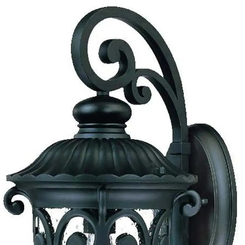 Black And Clear Seeded Dimmable Outdoor Hanging Light With Black And Clear Shades Homeroots Outdoor