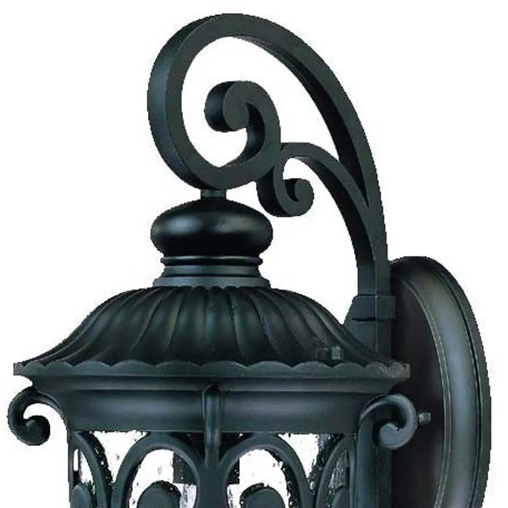 Black And Clear Seeded Dimmable Outdoor Hanging Light With Black And Clear Shades Homeroots Outdoor
