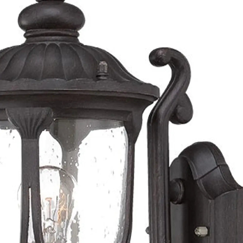 Black And Clear Seeded Dimmable Outdoor Hanging Light With Black And Clear Shades Homeroots Outdoor