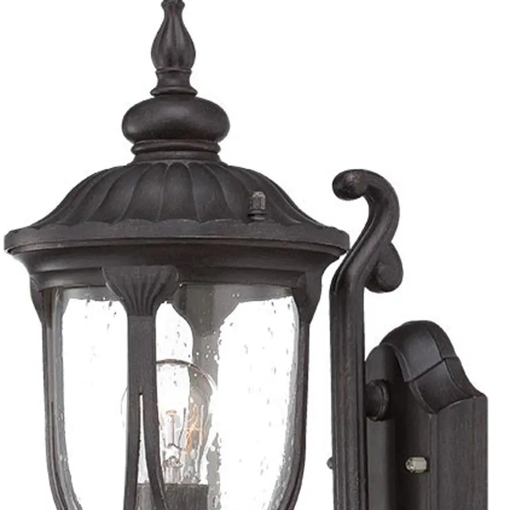 Black And Clear Seeded Dimmable Outdoor Hanging Light With Black And Clear Shades Homeroots Outdoor